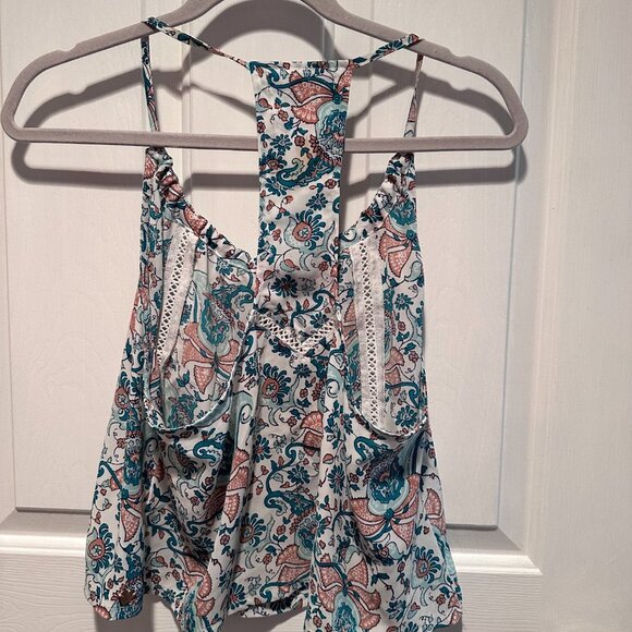 Kendall & Kylie Sleeveless Multicolor Boho Tiered Halter Top Size L - Picture 3 of 3